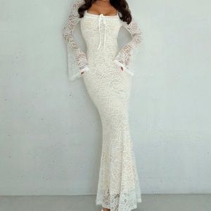 Elegant wedding dress bohemian Lace Dress